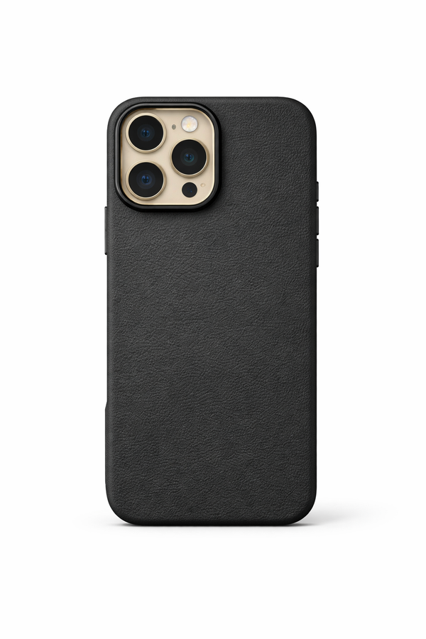 TRONZO BC-150 – Premium Textured Leather Black iPhone Case with magsafe
