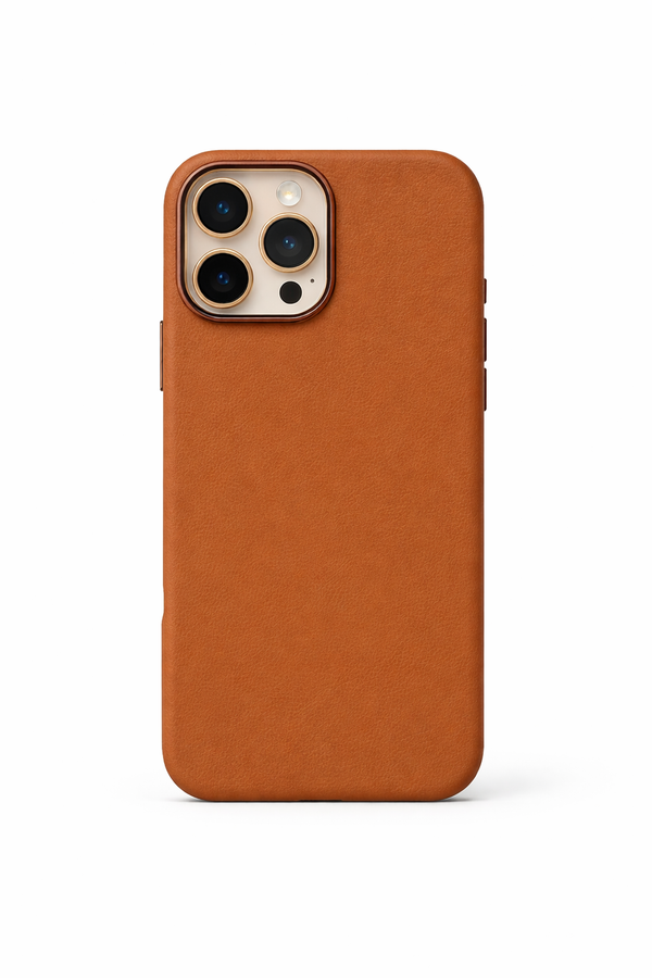 TRONZO BC-150 – Premium Textured Leather Brown iPhone Case with magsafe